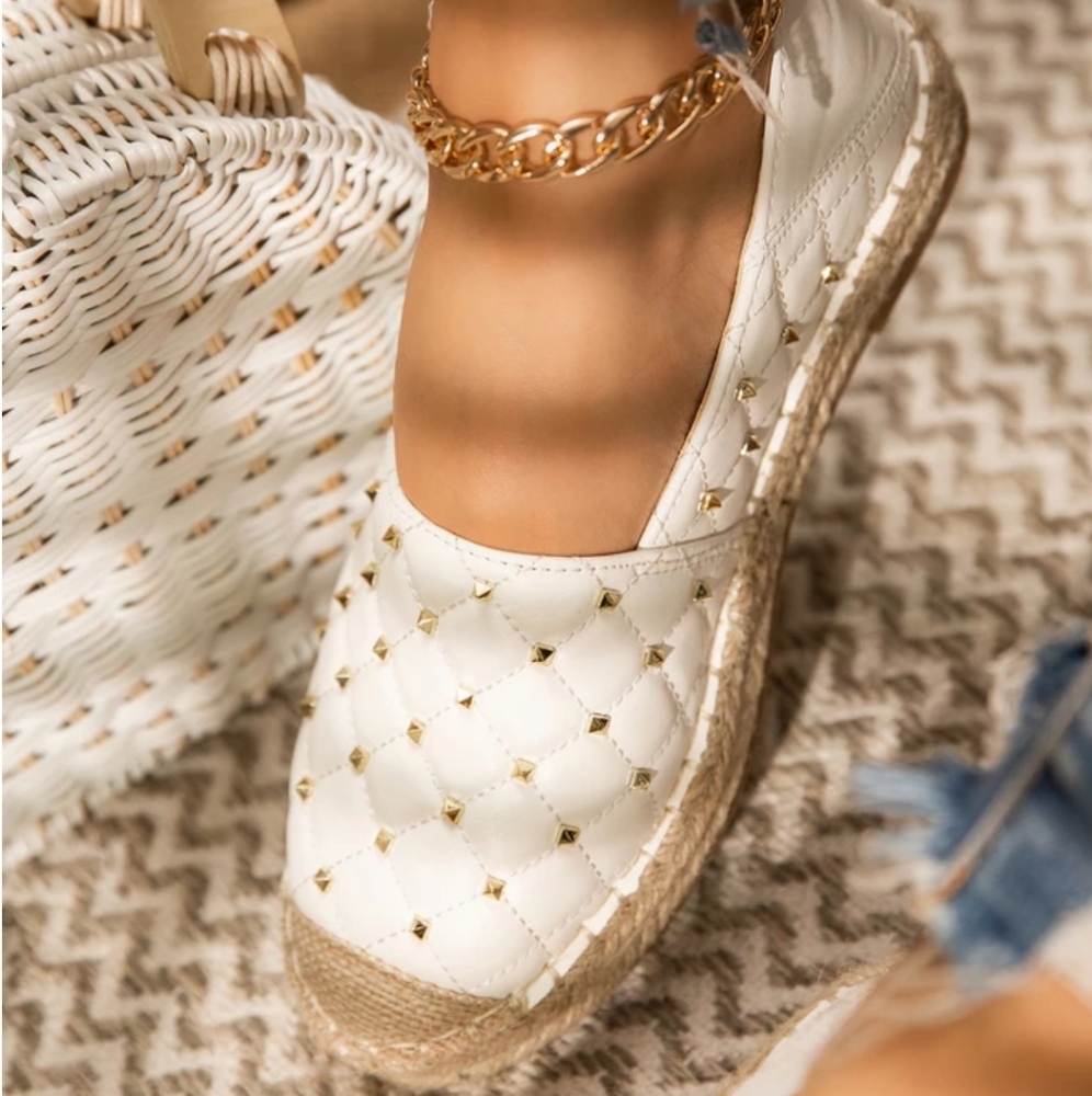 White studded Espadrilles